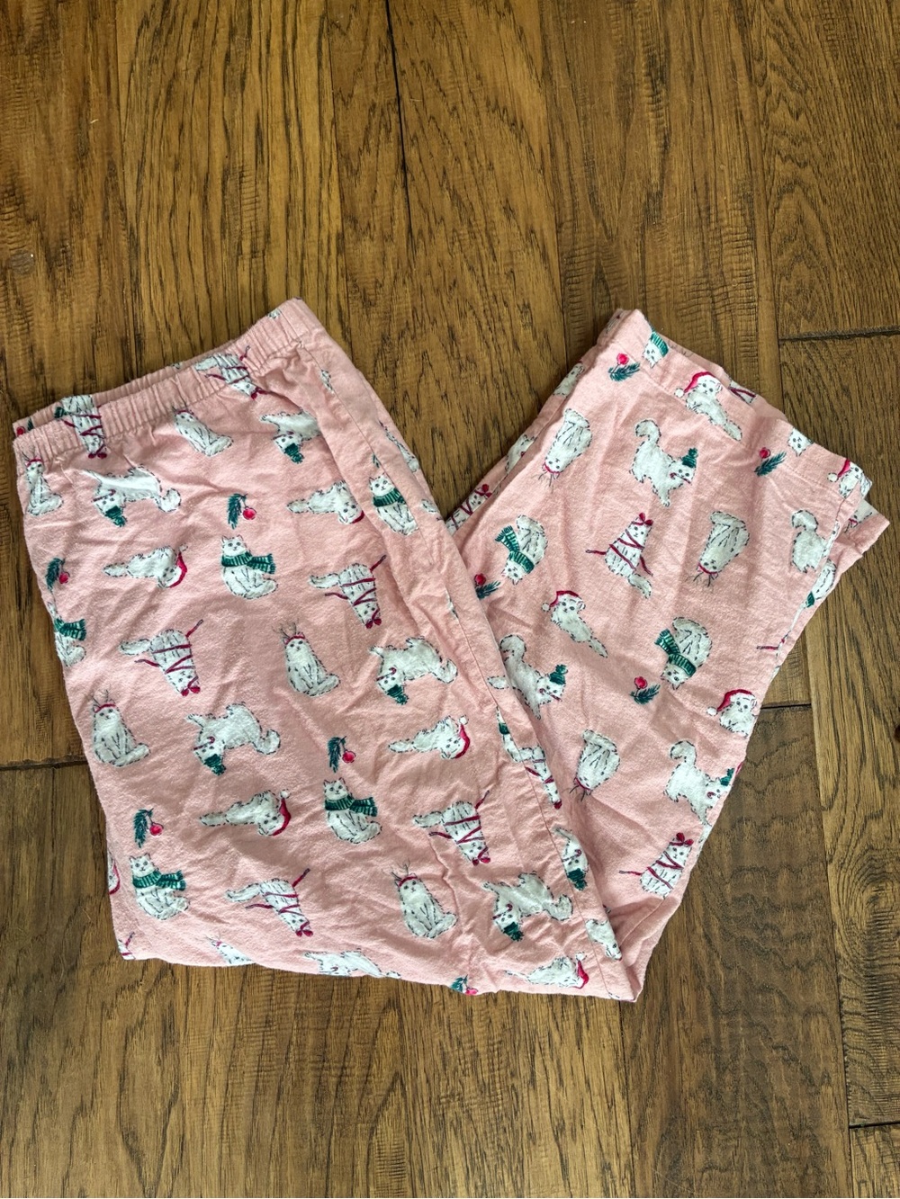 Charter Club Pink Holiday Puppy Print Pajama Bottoms